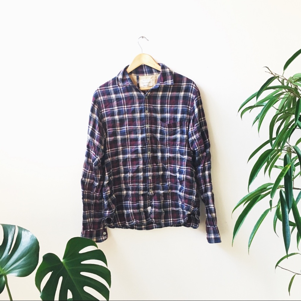 Rag & Bone Purple Plaid Button Down